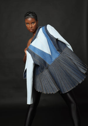 Broken Land x Angela Simmons - Pleated Blazer Jacket
