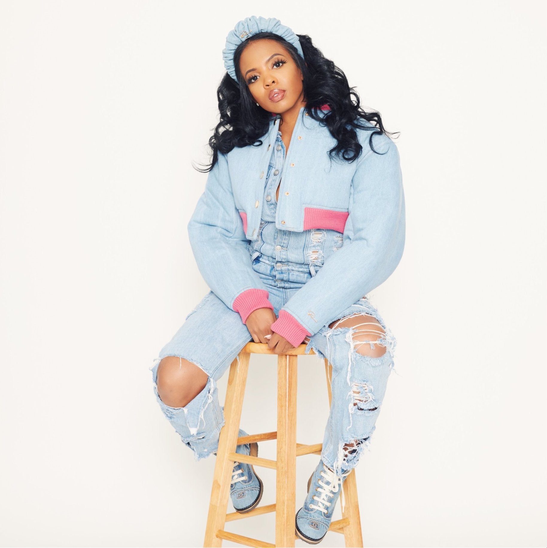 Tia Bomber Jacket - Barbie Blue Hue